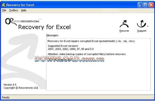 Recovery for Excel