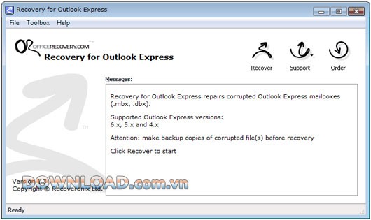 Recovery for Outlook Express