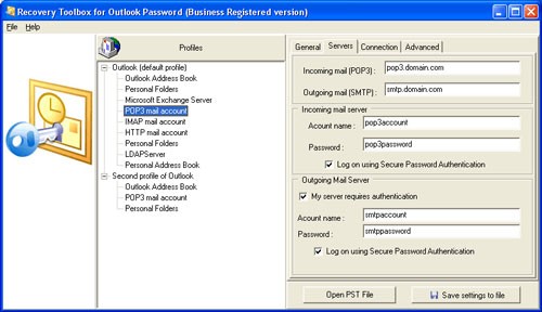 Recovery ToolBox for Outlook Password