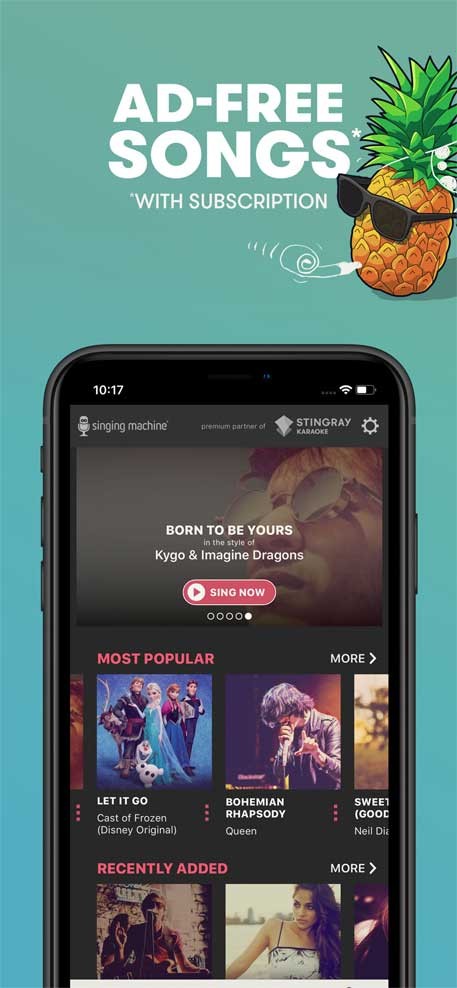 Singing Machine Karaoke cho iOS có nhiều bài hát miễn phí