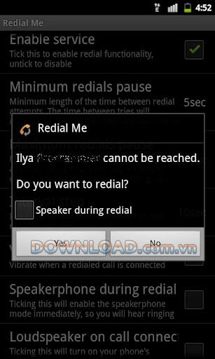 Redial Me Demo for Android