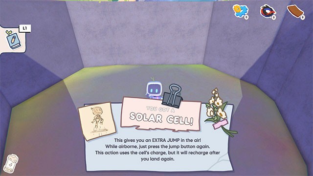 Thu thập các tấm pin năng lượng để giúp nhân vật chạy nhảy nhanh hơn, đi xa hơn