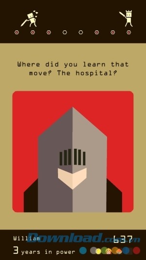 Thiết kế thẻ bài đẹp mắt của Reigns cho Android