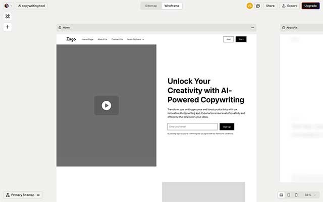Relume giúp bạn dễ dàng tạo sitemap và khung UX mà không cần kỹ năng lập trình