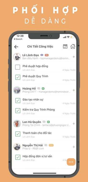 Phối hợp công việc dễ dàng