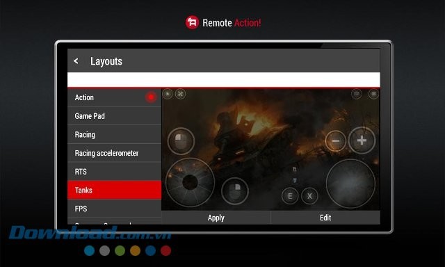 Tùy biến layout trên Remote Action!