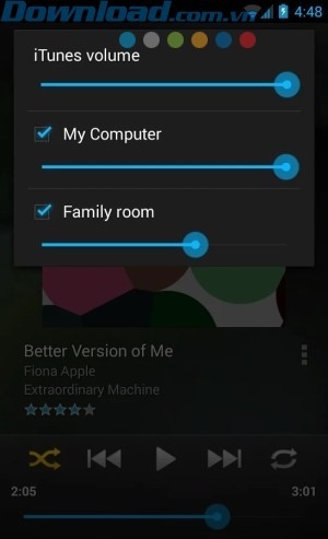 Điều chỉnh âm lượng máy phát nhạc từ điện thoại