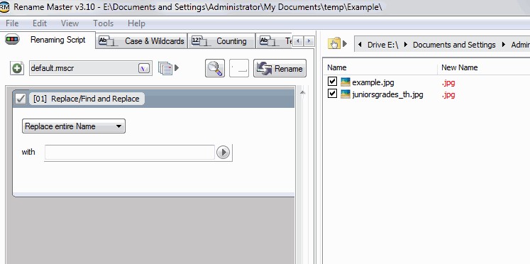 Rename Master hoạt động cực kỳ đơn giản
