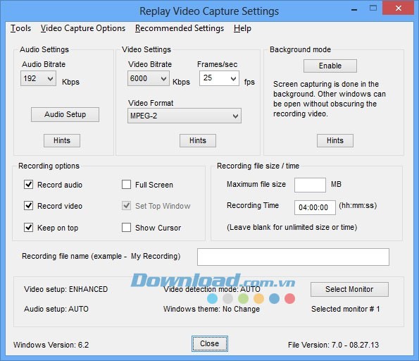 Replay Video Capture