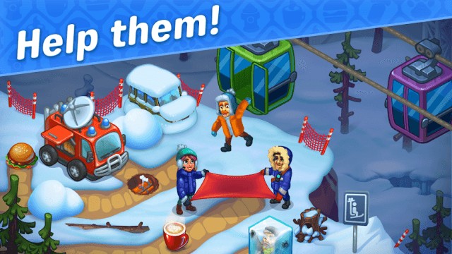 Giúp người dân trong thị trấn đang gặp các vấn đề khác nhau trong game Rescue Dash