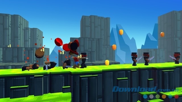 Hạ gục nhiều kẻ địch cố gắng ngăn cản bước tiến của người chơi trong game phiêu lưu Rescue Love Revenge