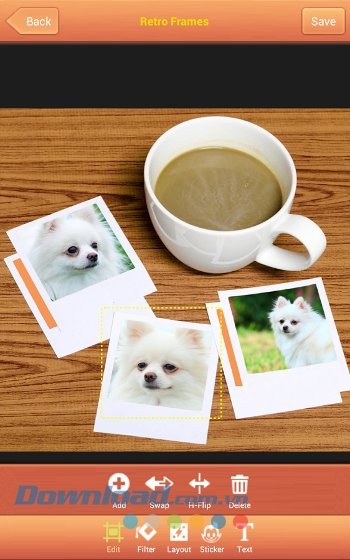 Chỉnh sửa ảnh cơ bản với Retro Frames