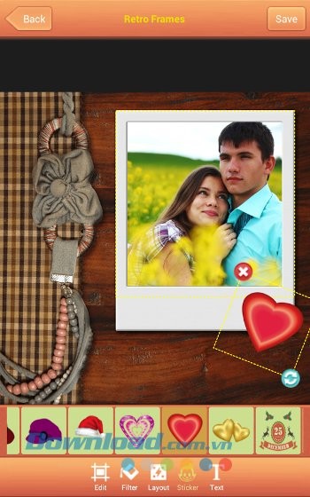 Thêm biểu tượng đáng yêu cho ảnh với Retro Frames