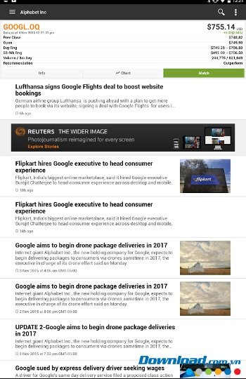 Reuters với giao diện tìm kiếm