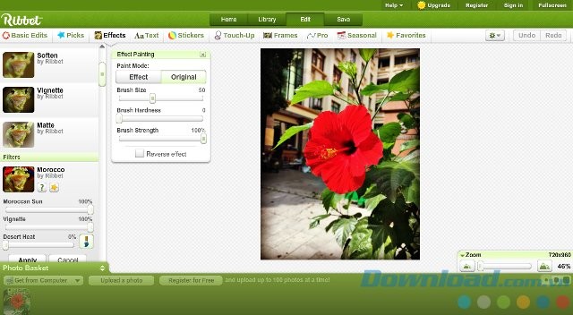 Áp dụng hiệu ứng ảnh nghệ thuật