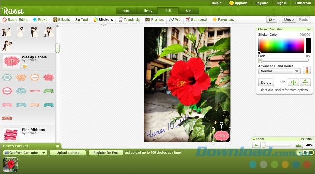 Trang trí ảnh bằng sticker