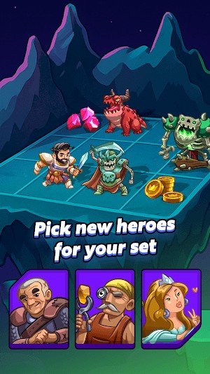 Chọn anh hùng, vật phẩm và tạo ra tổ hợp mạnh mẽ của bạn