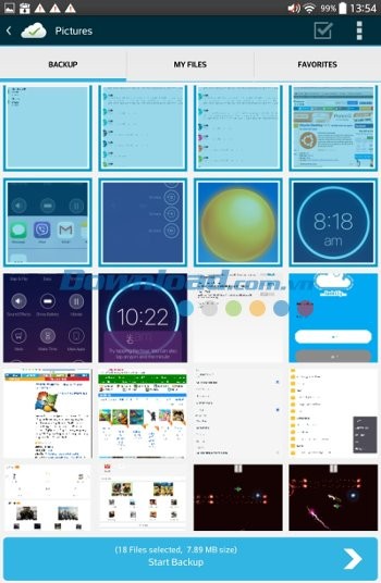 Lựa chọn file để sao lưu với Right Backup Anywhere