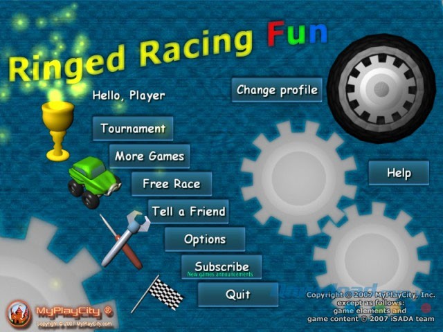 Menu game Ringed Racing Fun