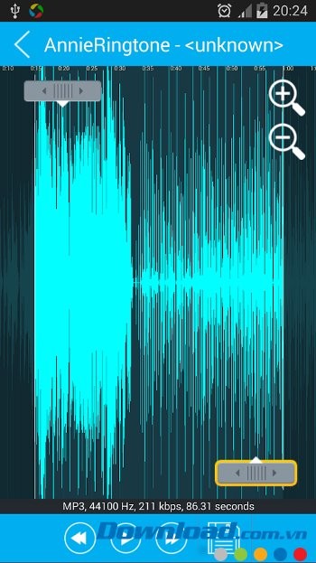 Ringtone Maker Mp3 Editor với giao diện chơi nhạc