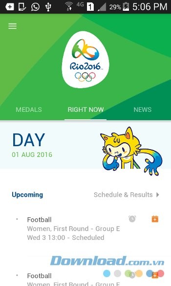 Ứng dụng cập nhật mọi thông tin về Thế vận hội Rio 2016