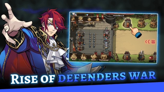 Rise Of The Defenders là game chiến lược phòng thủ nhàn rỗi hấp dẫn