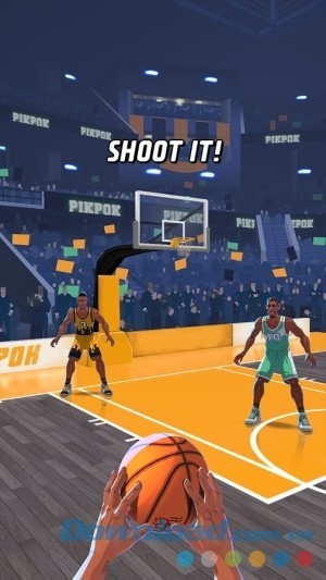 Rival Stars Basketball cho Android thể hiện kỹ năng ném bóng vào rổ điêu luyện của bạn