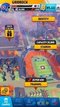 Sơ đồ campus trong Rival Stars College Football cho Android