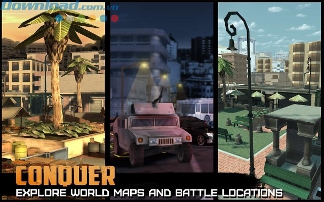 Khám phá các bản đồ thế giới và chiến đấu ở nhiều địa điểm khác nhau