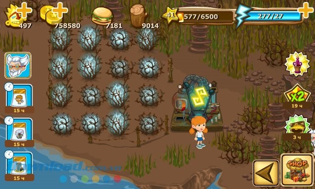 Xây dựng đảo hoang trong game Robinson