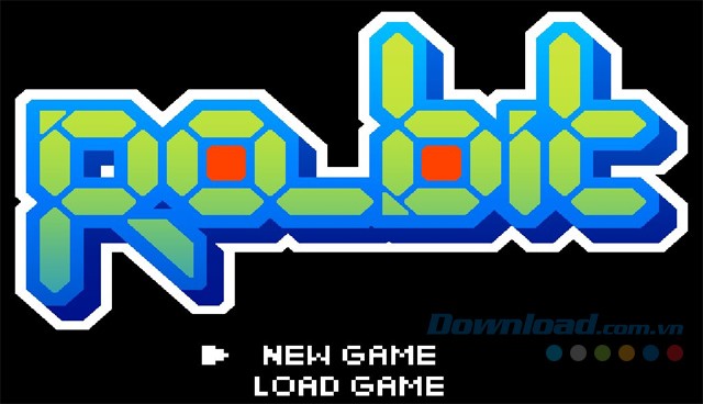 Main menu của game hành động đi cảnh Ro_bit