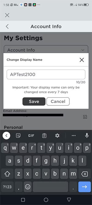 Cách đổi tên hiển thị trong Roblox