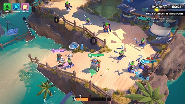 Chơi solo hoặc hợp tác nội bộ và online trên đấu trường robot ngoài hành tinh