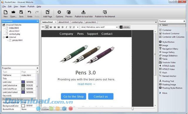 Giao diện phần mềm RocketCake