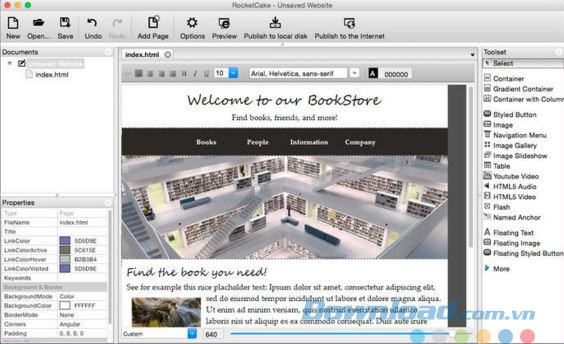 Giao diện phần mềm RocketCake cho Mac