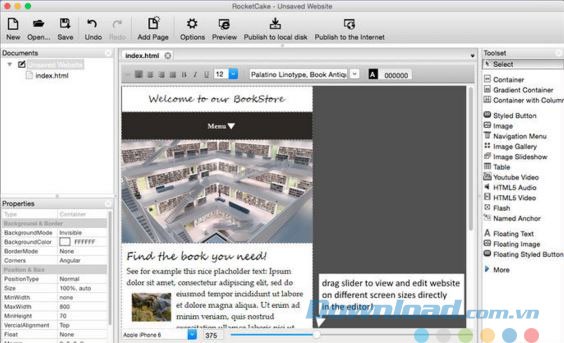 Điều chỉnh kích thước cửa sổ làm việc