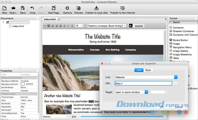 Thêm hyperlink vào website