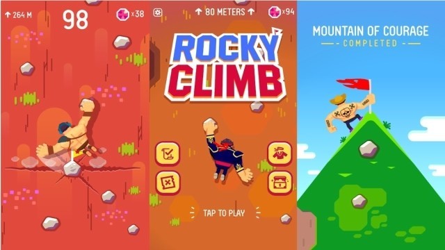 Game leo núi đá Rocky Climb điều khiển một chạm thú vị
