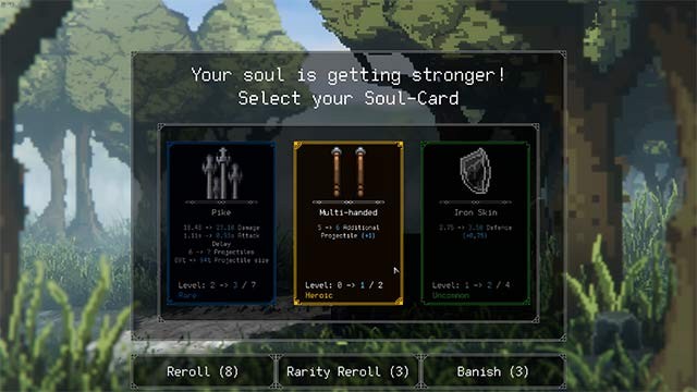 Không ngừng nâng cấp vũ khí, mở khóa khả năng và skill anh hùng trong khi chơi Rogue: Genesia