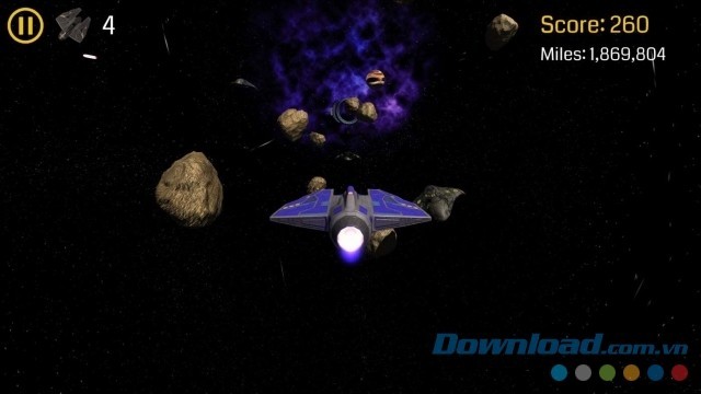 Cẩn thận giữ mạng trong game bắn súng không gian miễn phí Rogue Jet Fighter cho máy tính và Windows Phone