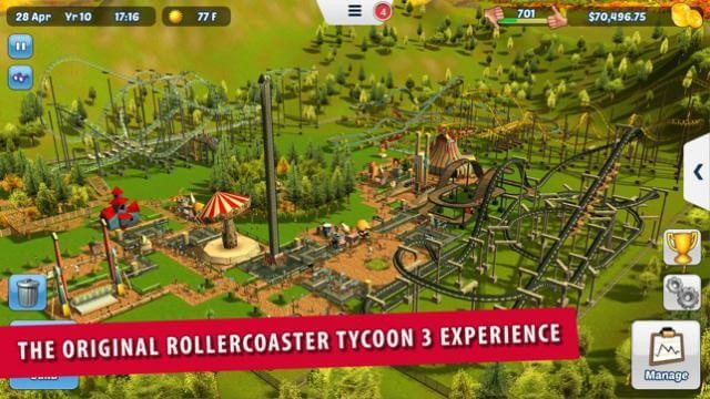 Quản lý công viên giải trí của bạn trong game RollerCoaster Tycoon 3