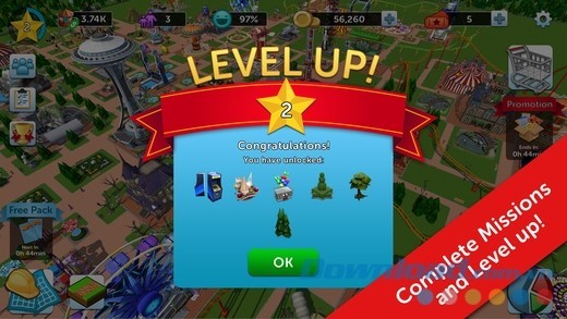 Hoàn thành loạt nhiệm vụ hay ho trong RollerCoaster Tycoon Touch cho iOS