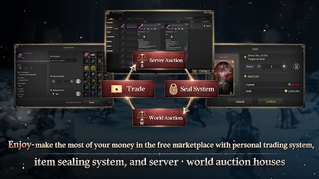 Hệ thống niêm phong vật phẩm, nhà đấu giá server và toàn thế giới