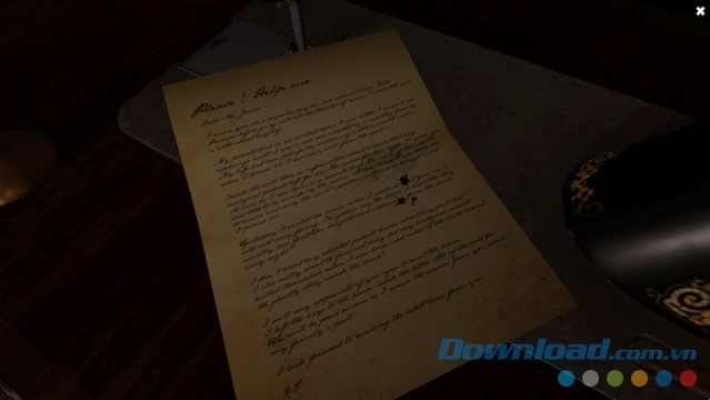 Đọc bức thư cầu mong giúp đỡ trong game kinh dị Root Of Evil: The Tailor
