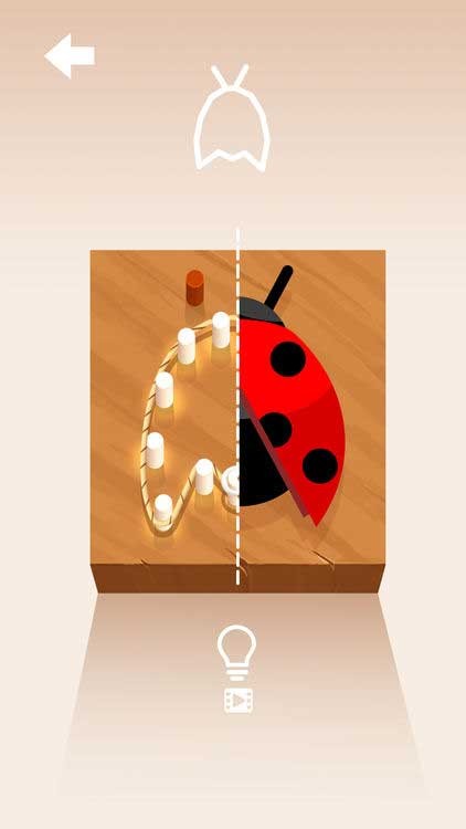 Quấn sợi dây xung quanh các cây đinh để tạo ra hình ảnh theo yêu cầu của từng level