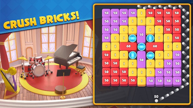 Phá vỡ các viên gạch bằng cách bắn bóng trong game Royal Breaker - Ball Blast 3D