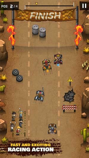 Gameplay đua xe kết hợp chiến đấu sôi động