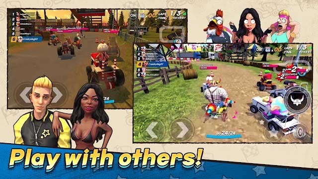 Đua xe kart và chiến đấu với những người chơi khác trong game Rumble Racing Star