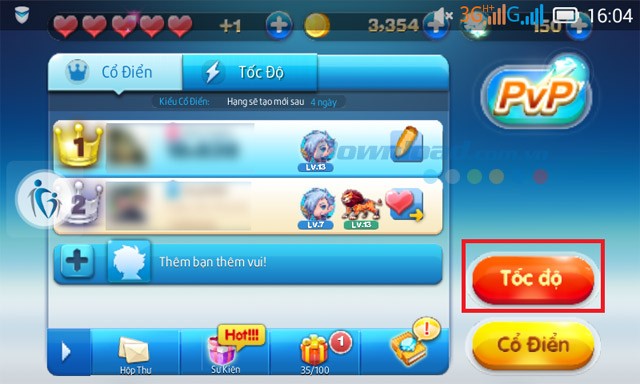 3 chế độ chơi cho người chơi lựa chọn