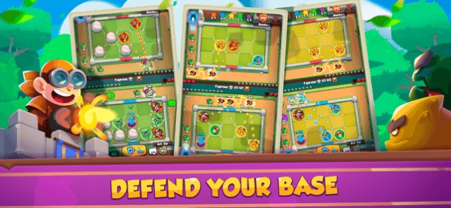 Bảo vệ căn cứ của bạn trong game Rush Royale